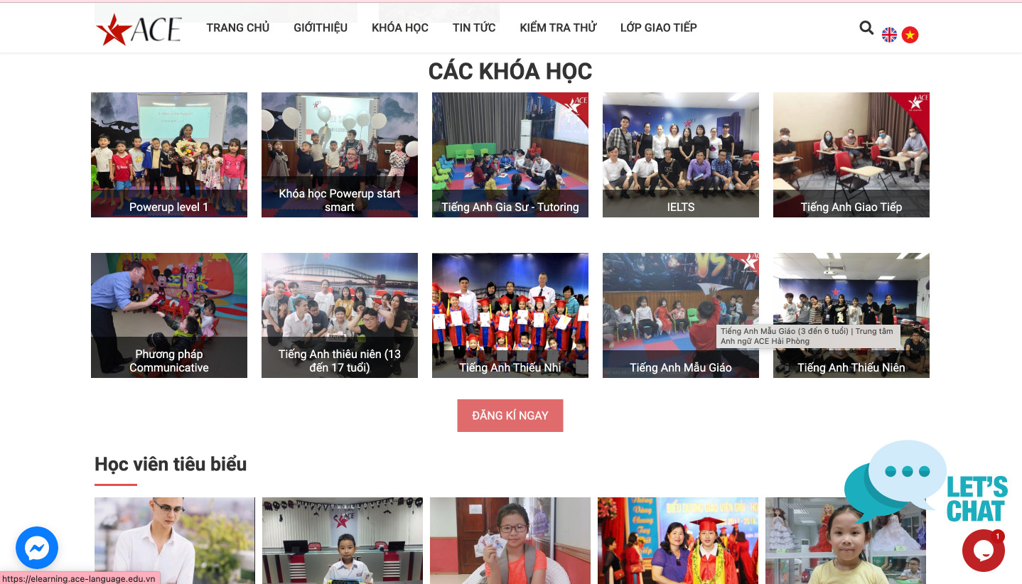 thiết kế website trung tâm anh ngữ